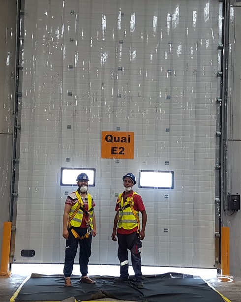 Installation d'un rideau à lanières PVC pour quai industriel – Zone Franche. - Kénitra